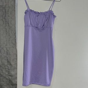 Lilac spaghetti strap mini dress